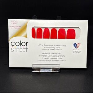 Color Street Brand Nail Polish Strips in Color Carmine Shine New in Package
